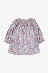 Dress - Cotton Mid Grey Floral Print