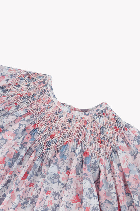 Dress - Cotton Mid Grey Floral Print