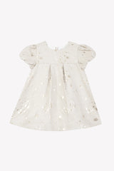 Dress - Ecru Cotton Golden Patterns