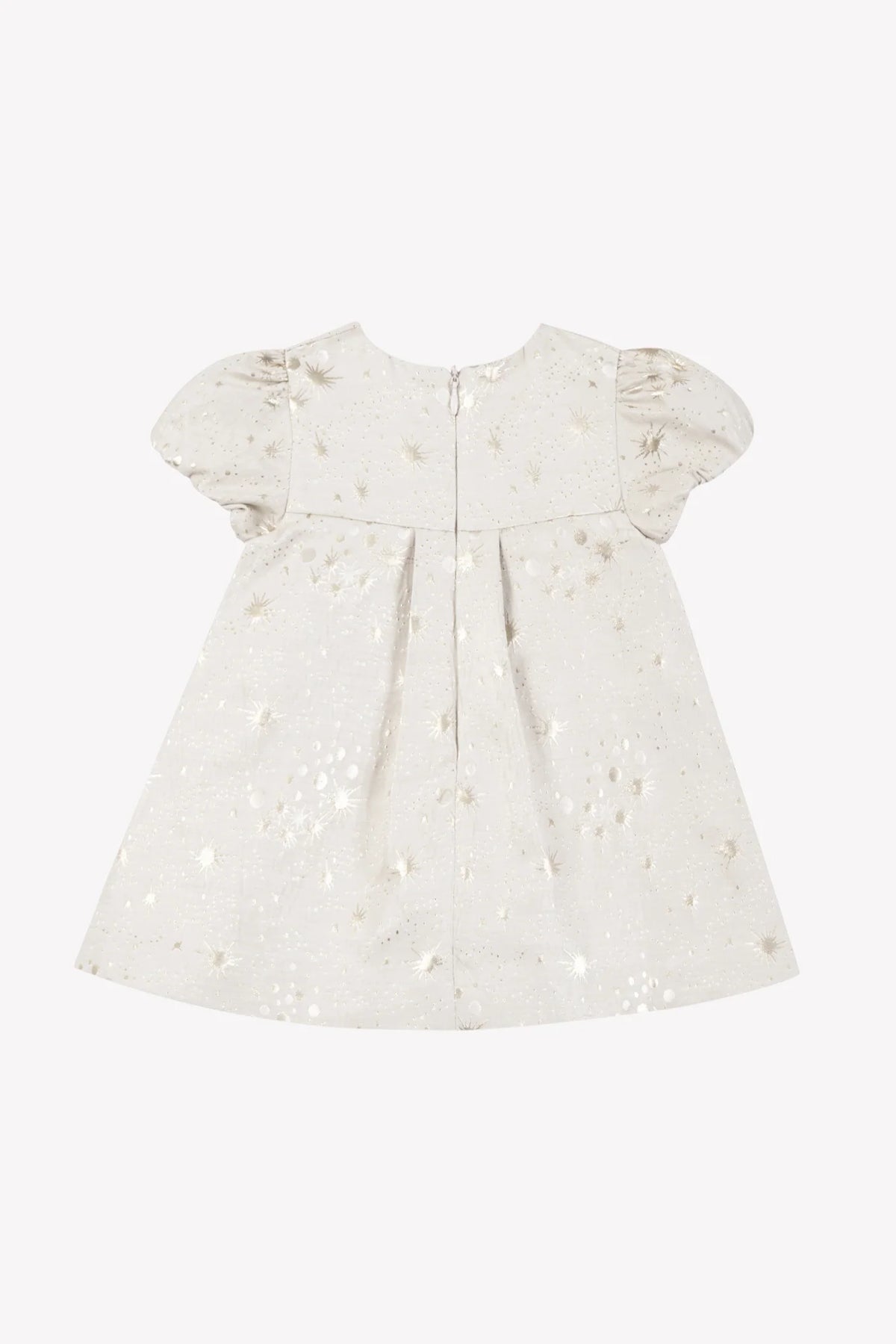 Dress - Ecru Cotton Golden Patterns