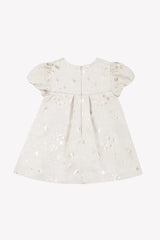 Dress - Ecru Cotton Golden Patterns