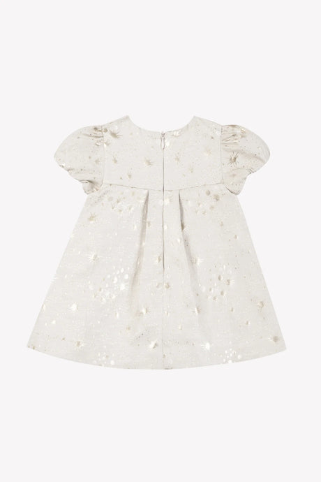Dress - Ecru Cotton Golden Patterns