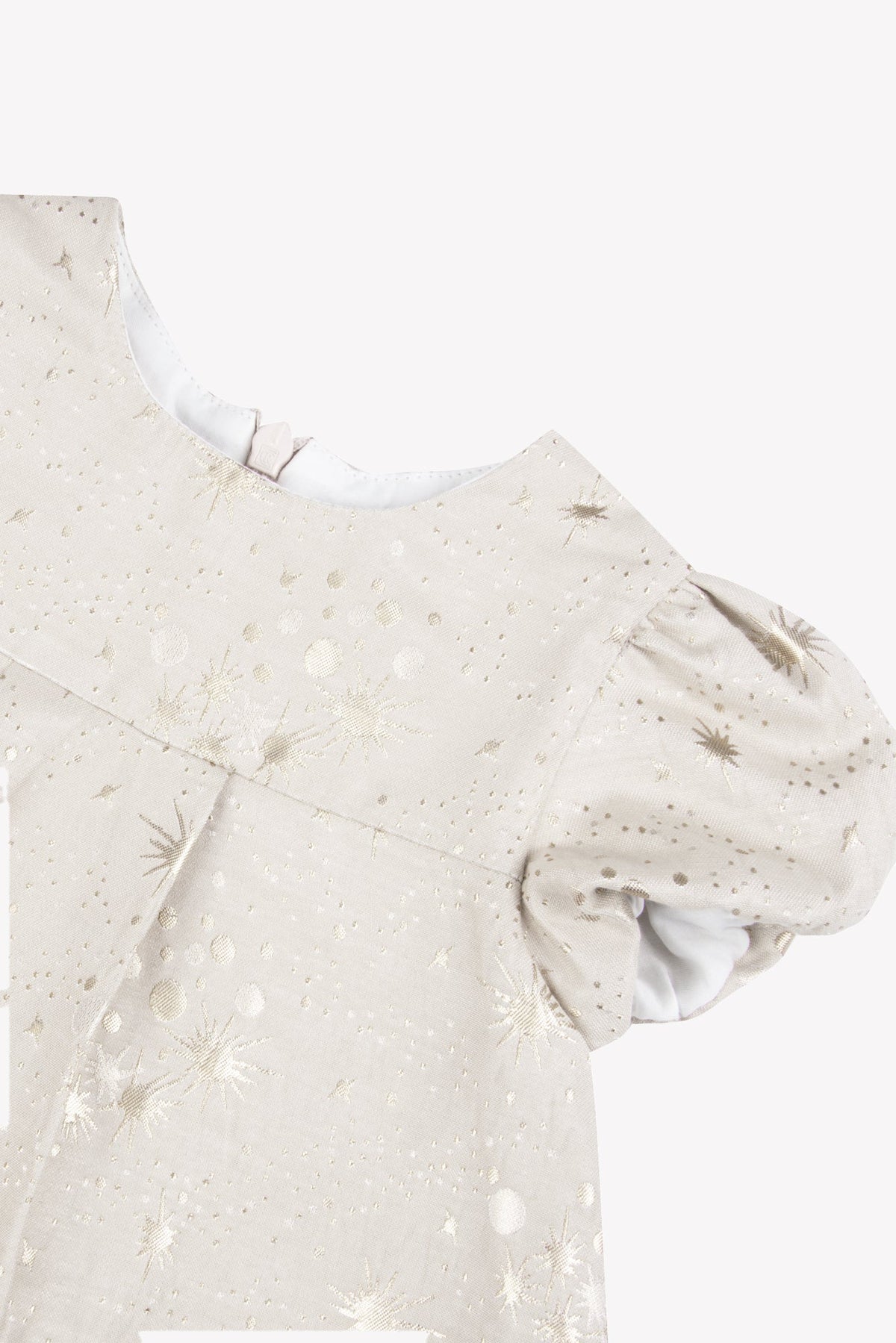Dress - Ecru Cotton Golden Patterns