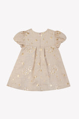 Dress - Pink Cotton Golden Patterns