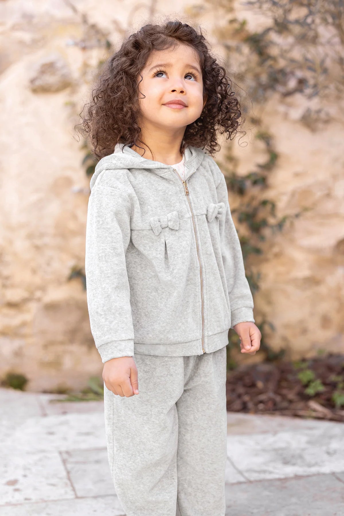 Jogging Suit - Mottled Grey Bows