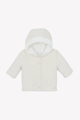 Coat - Ecru Mottled Cable-Knit