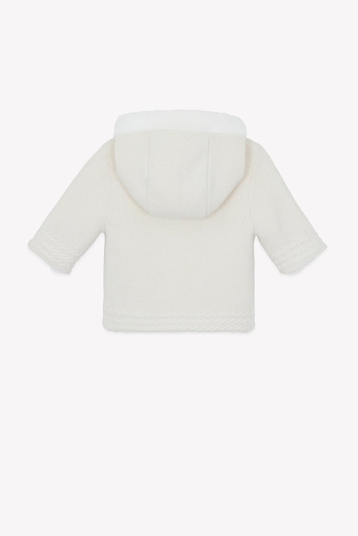 Coat - Ecru Mottled Cable-Knit