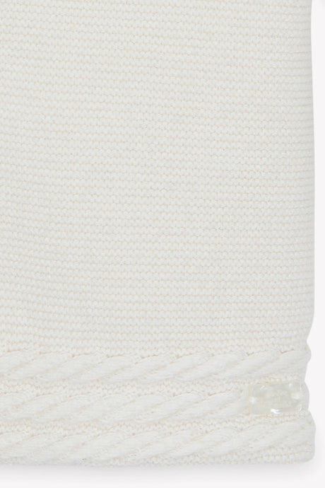 Coat - Ecru Mottled Cable-Knit