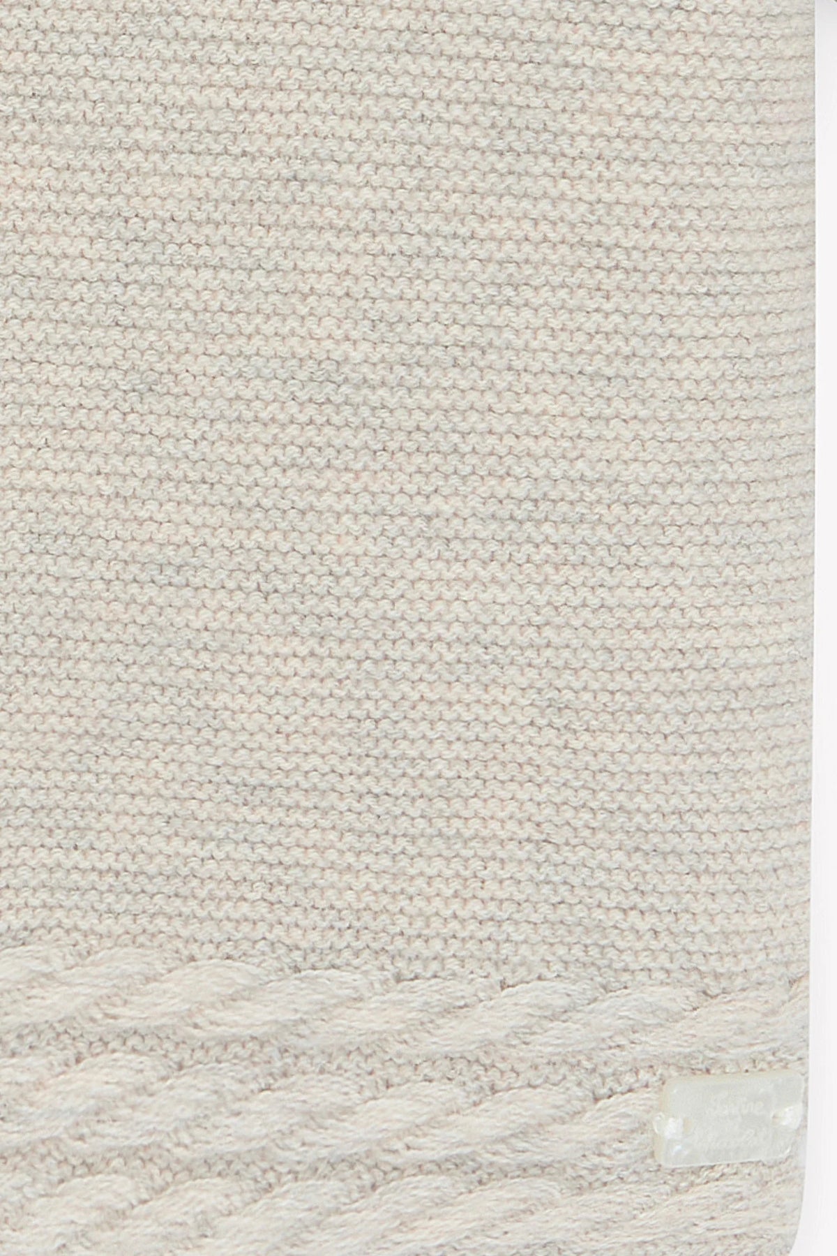 Coat - Beige Mottled Cable-Knit