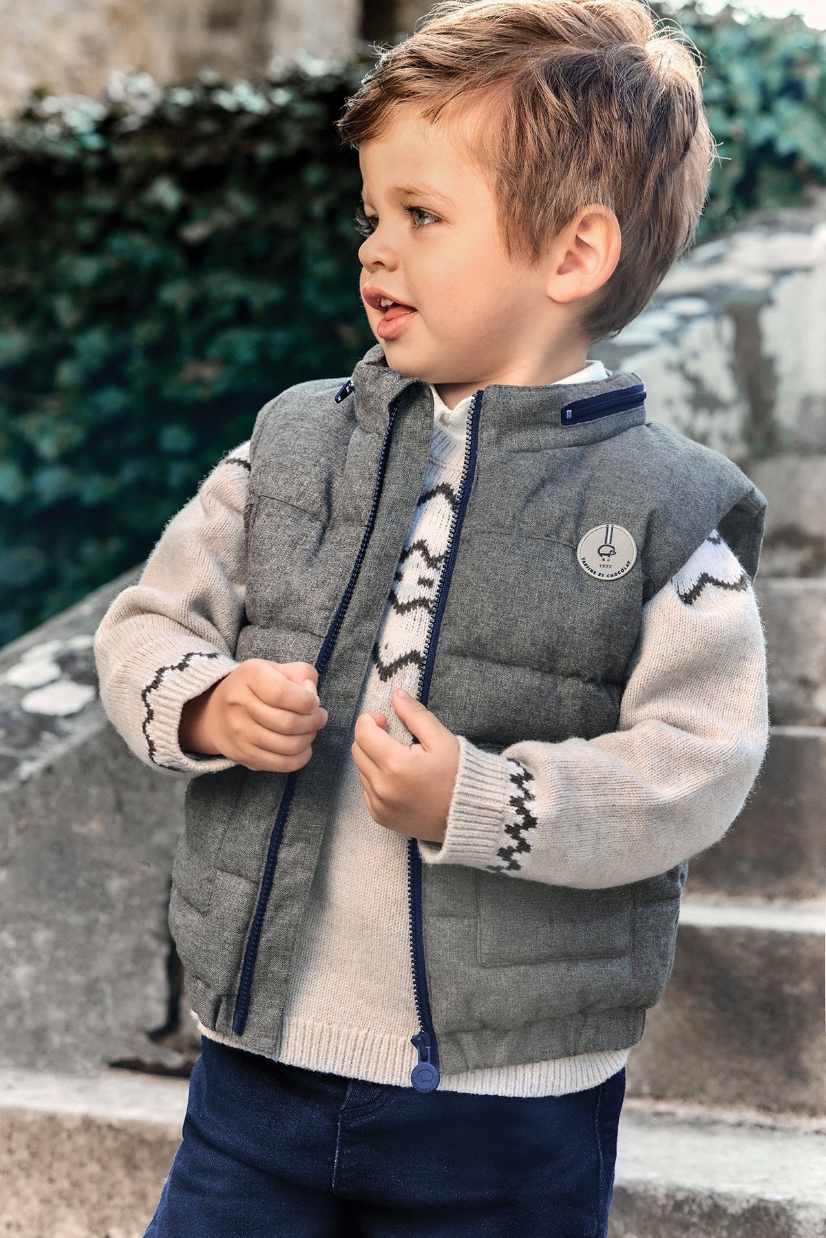 Heather Grey Sleeveless Quilted Vest