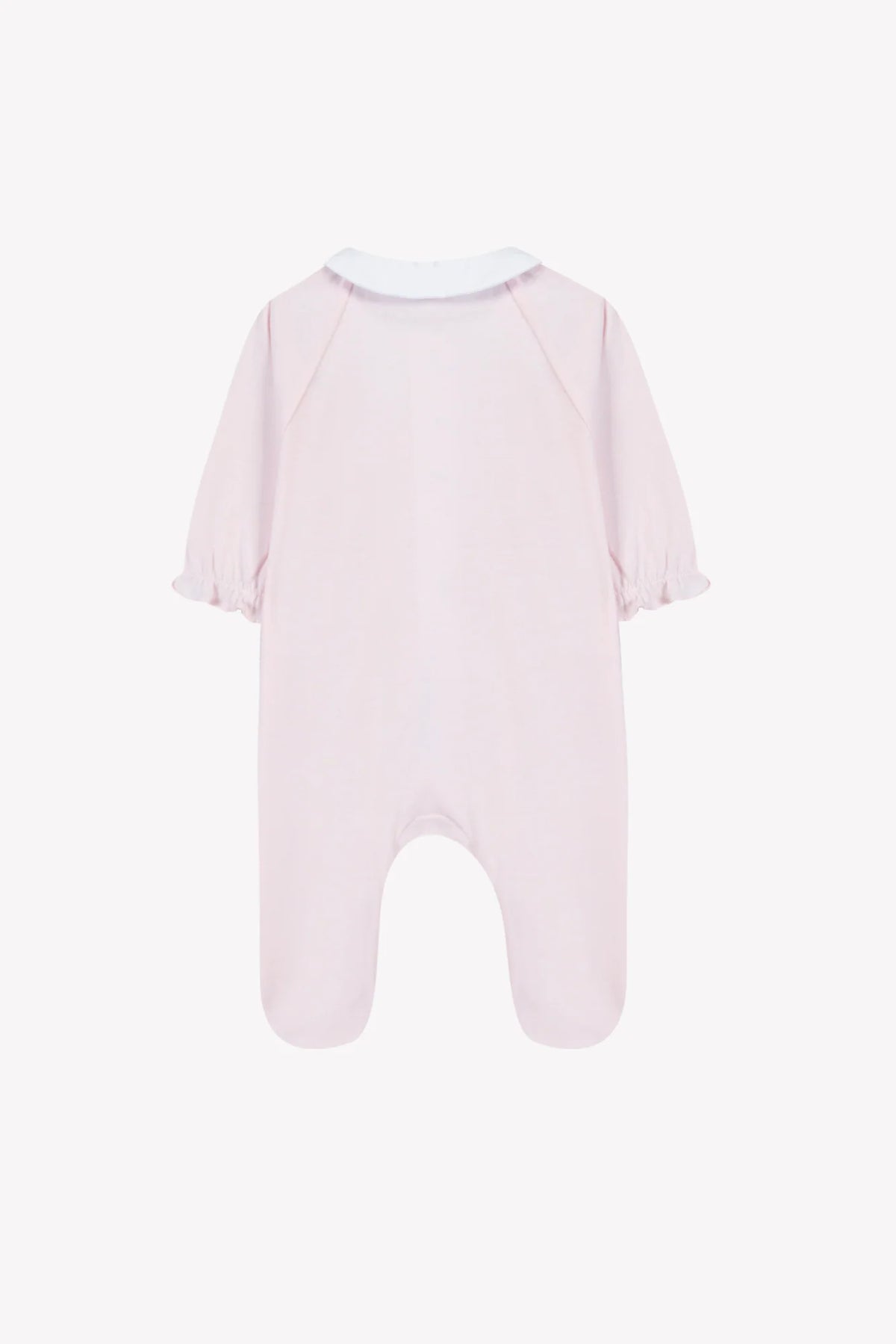 Onesie Pyjamas - Pale Pink Cotton Peter Pan Collar Flowers