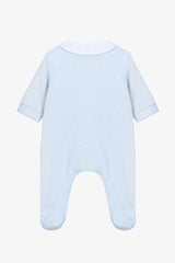 Onesie Pyjamas - Sky Blue Cotton Peter Pan Collar Animals