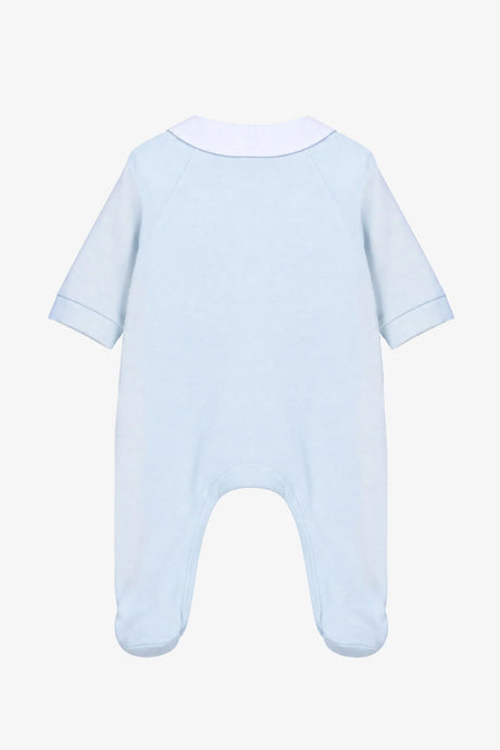 Onesie Pyjamas - Sky Blue Cotton Peter Pan Collar Animals