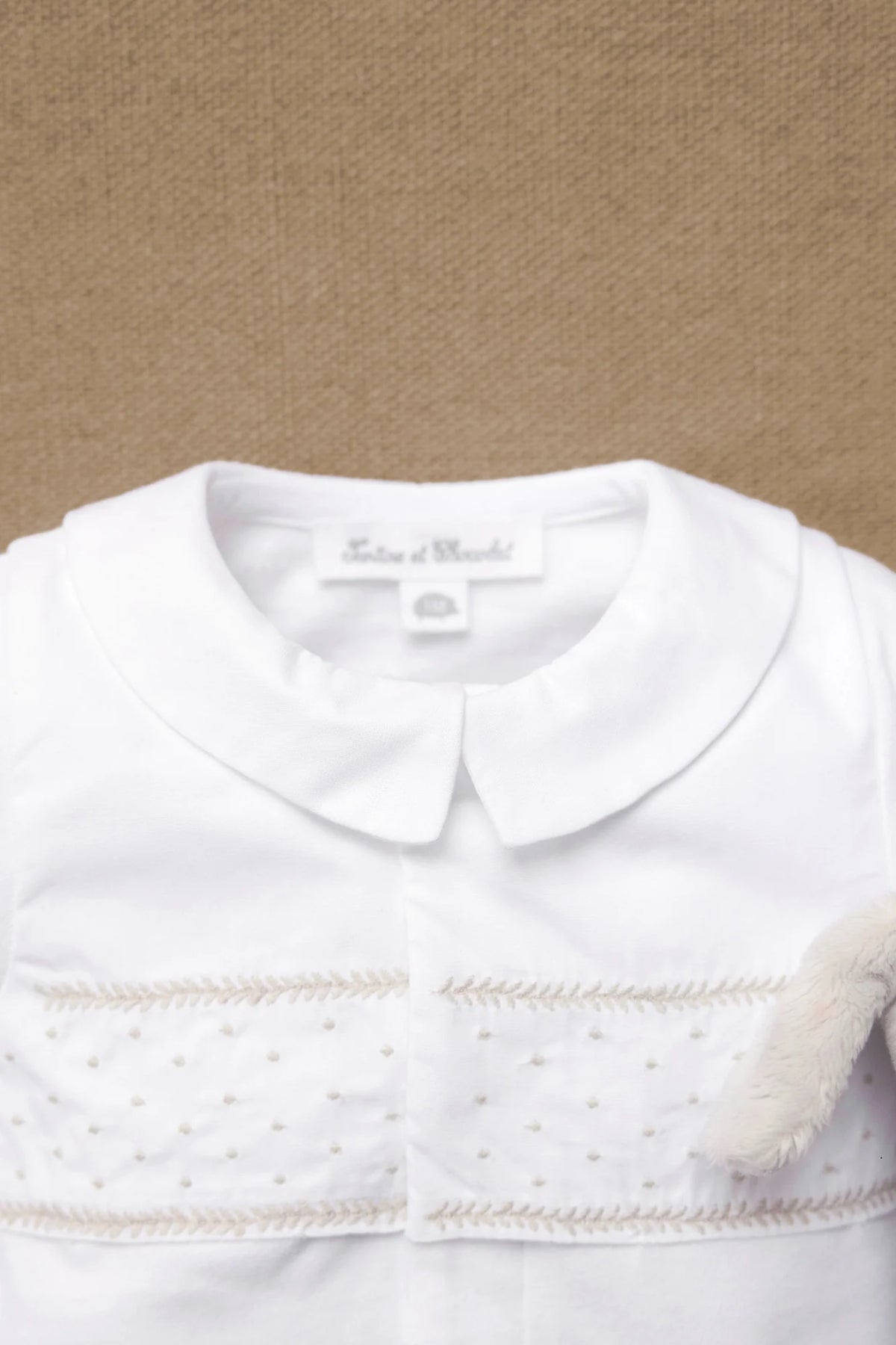 Onesie Pyjamas - White Scalloped Cotton