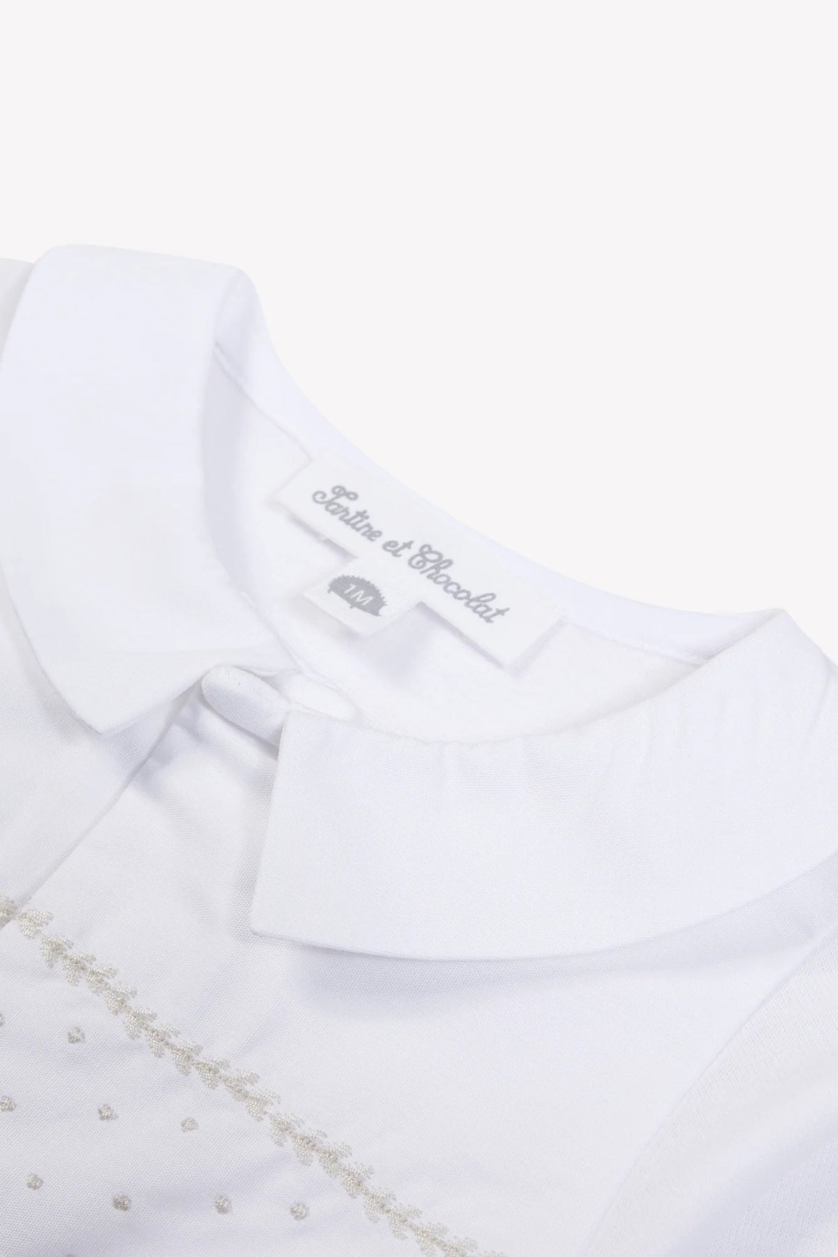 Onesie Pyjamas - White Scalloped Cotton