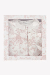 Set - Pink Pyjamas and Toile de Jouy Bib