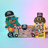 Combo Set Sticker Activity Book Dino & 2 Fabulous Stickers - Food & Croissant