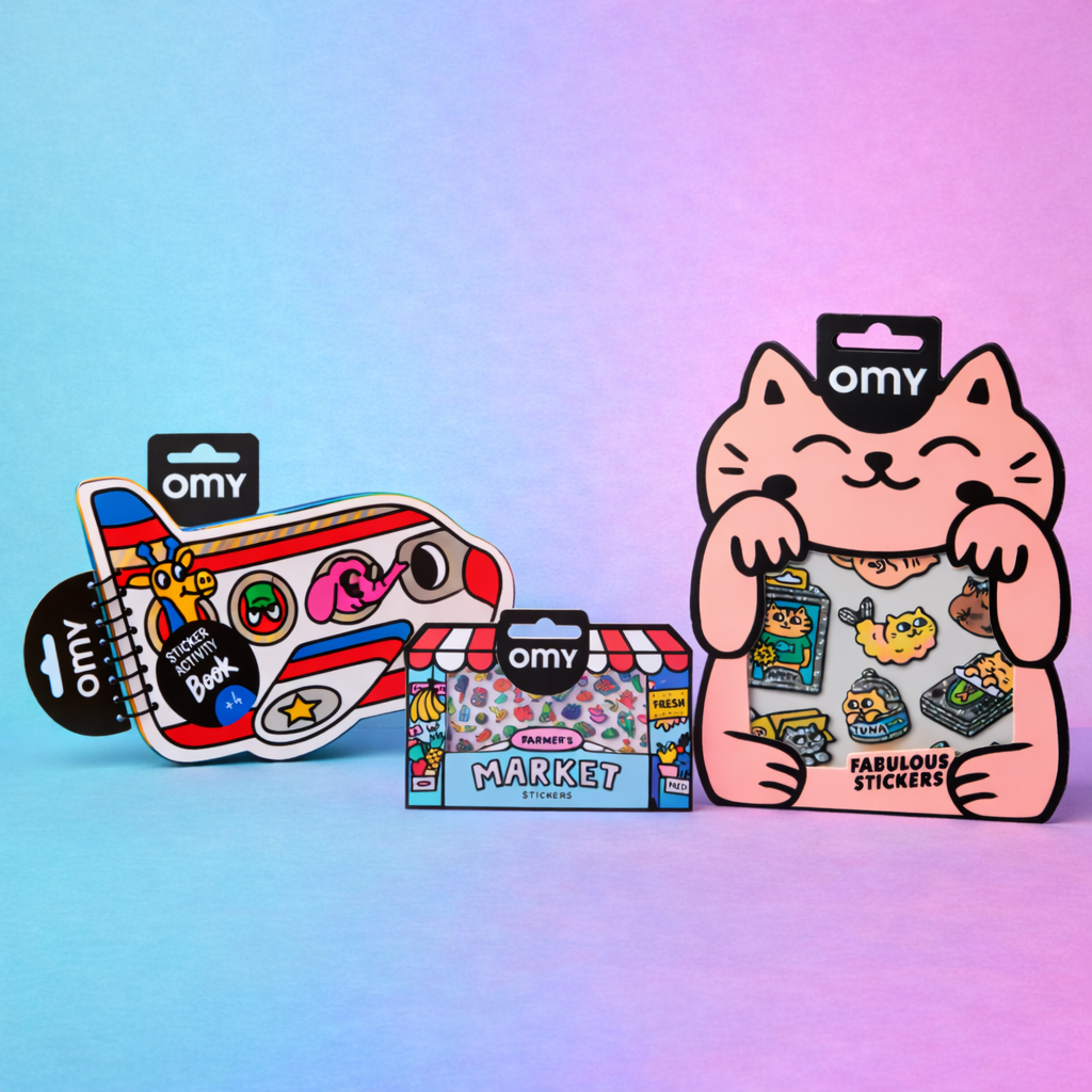 Combo Set Sticker Activity Book Plane & 2 Fabulous Stickers - Kitty & Market