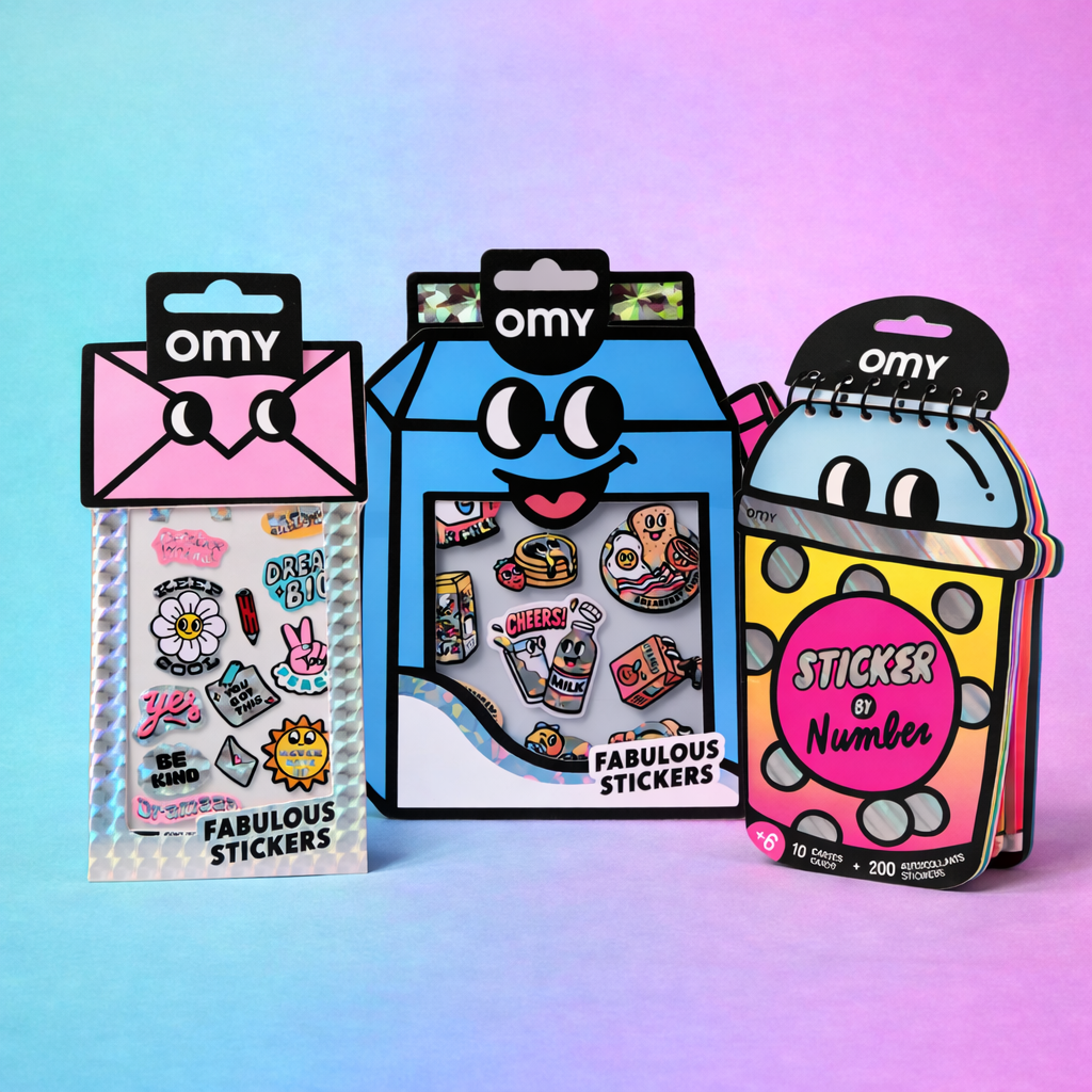 Combo Set Sticker by Number NoteBook Bubble Tea & 2 Fabulous Stickers - Milk & Messages