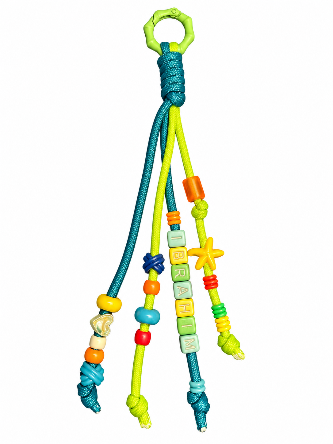 Personalized Tropical Beaded Bag Charm