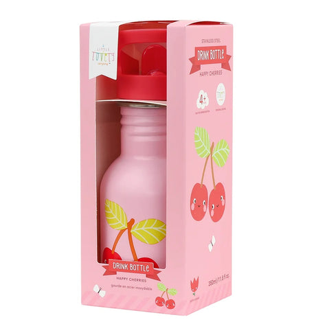 Stainless Steel Drinking Bottle (350ml) - Happy Cherries