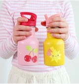 Stainless Steel Drinking Bottle (350ml) - Happy Cherries