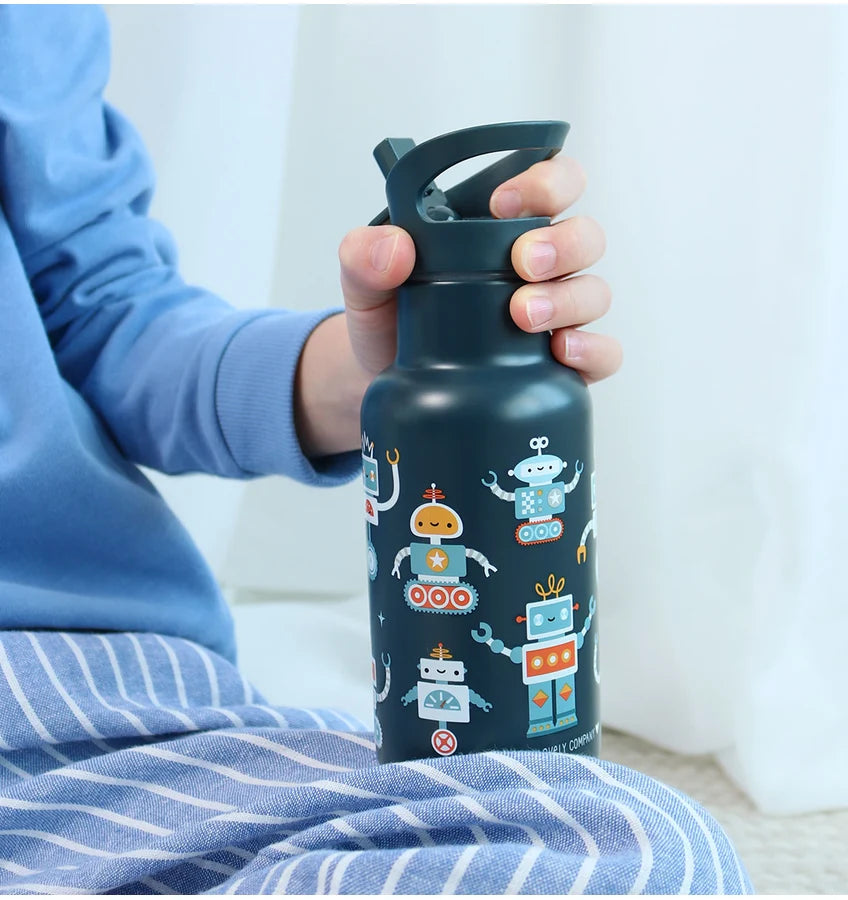 Stainless Steel Drink Bottle (350Ml) - Robots