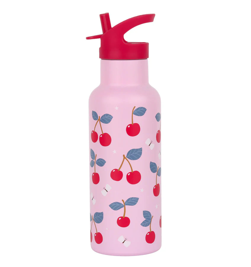 Stainless Steel Water Bottle 500ml - Cherries
