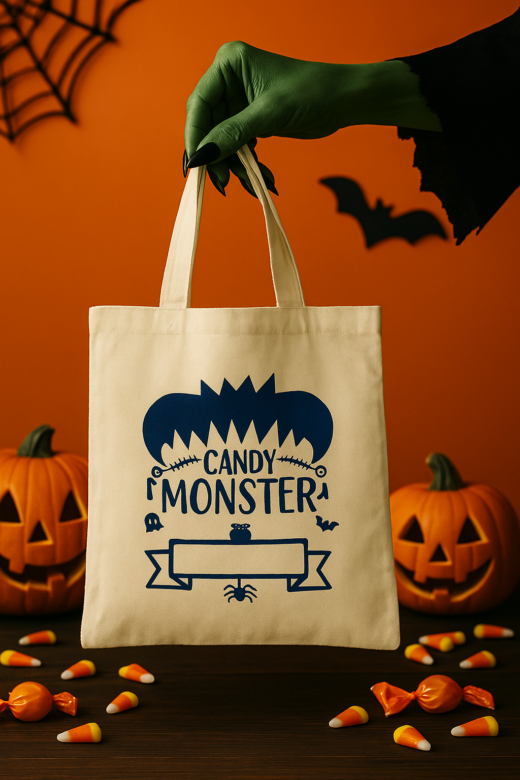 Personalized Trick or Treat Halloween Tote Bag – 21.5 x 21.5 cm