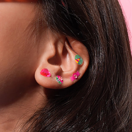 Combo Set Face, Earrings & Nail Stickers - Lily Flower