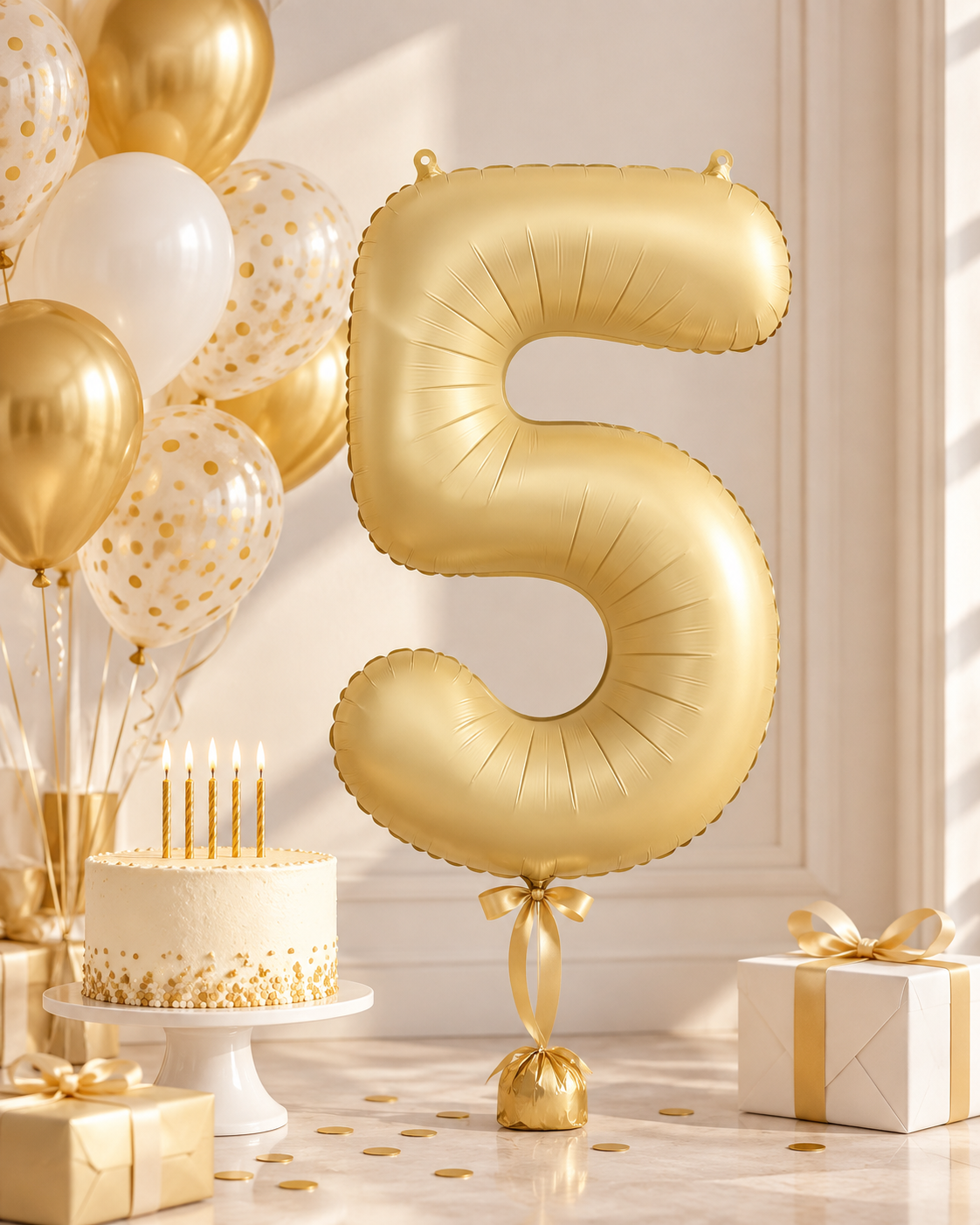 Matte Gold Foil Number Balloon - 86cm