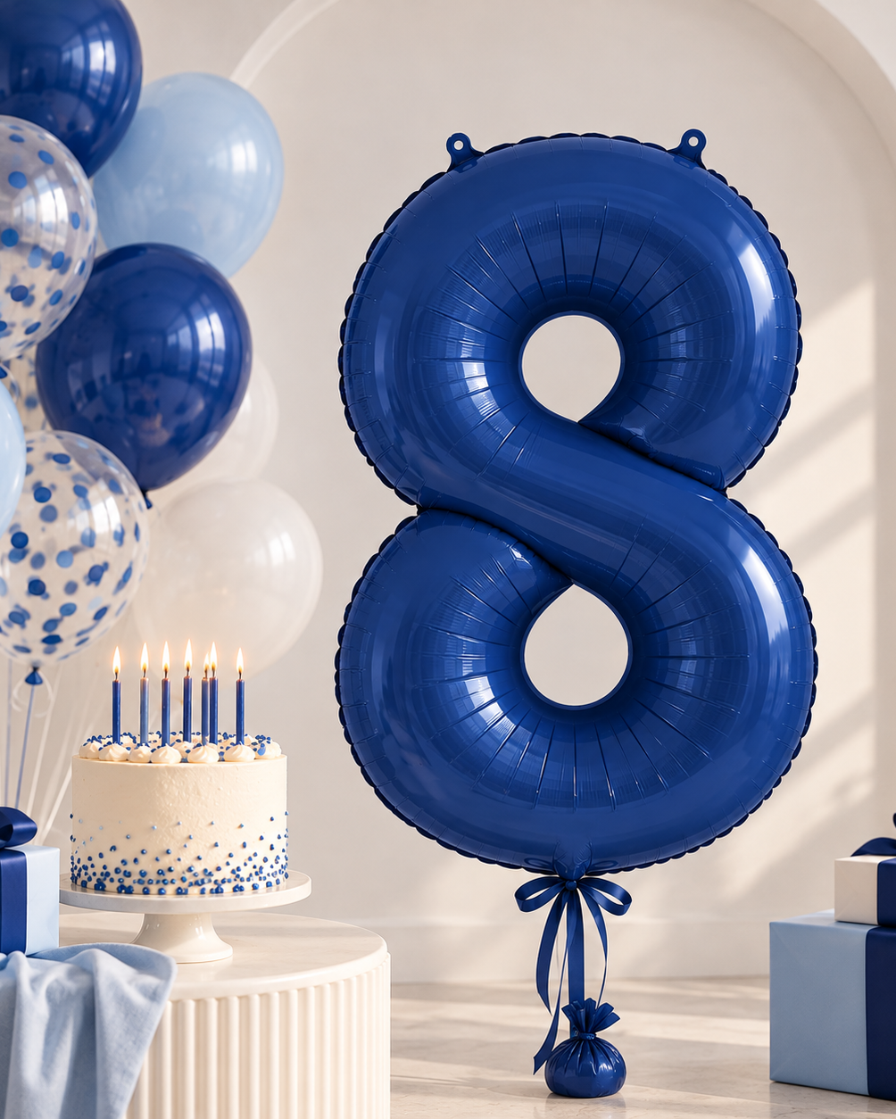 Navy Foil Number Balloon - 86cm