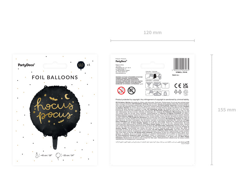 Foil balloon Hocus Pocus, 18", black