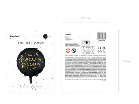 Foil balloon Hocus Pocus, 18", black