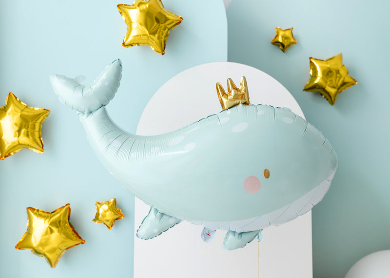 Foil balloon Whale, 36" sky-blue