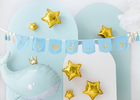 Foil balloon Whale, 36" sky-blue