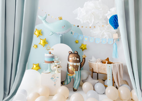 Foil balloon Whale, 36" sky-blue