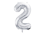 Silver Foil Number Balloon - 86cm