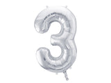 Silver Foil Number Balloon - 86cm