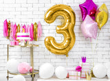 Foil Balloon Number ''3'' - Gold 86cm
