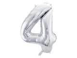 Foil Balloon Number ''4'' - Silver 86cm