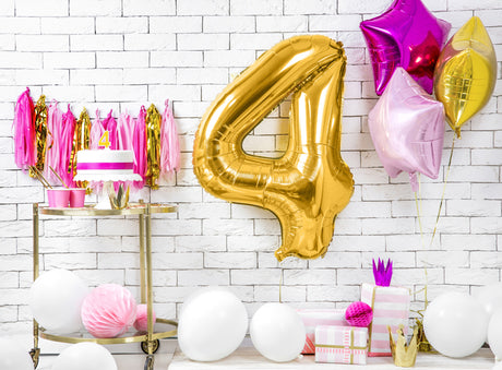 Foil Balloon Number ''4'' - Gold 86cm