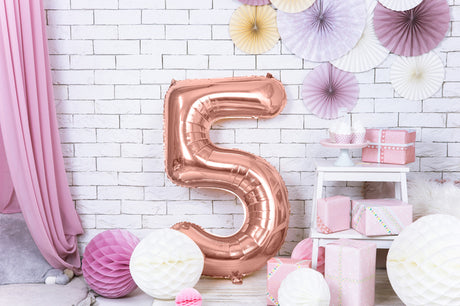 Foil Balloon Number ''5''- Rose Gold 86cm