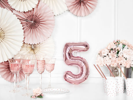 Foil Balloon Number ''5''- Rose Gold 86cm
