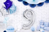 Foil Balloon Number ''9'' - Silver 86cm
