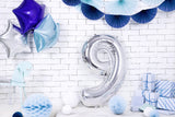 Foil Balloon Number ''9'' - Silver 86cm
