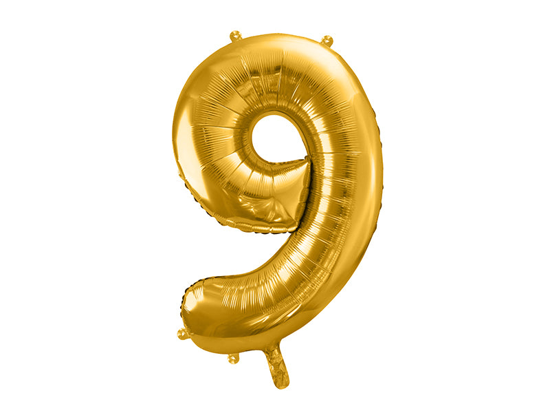 Foil Balloon Number ''9'' - Gold 86cm