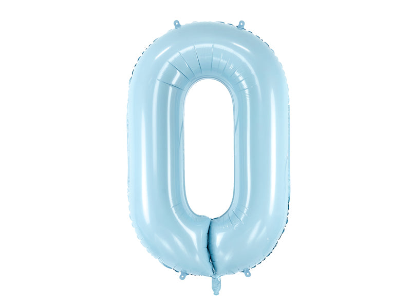 Foil Balloon Number ''0'' - Light Blue 86cm