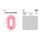 Foil Balloon Number ''0'' - Pink 86cm