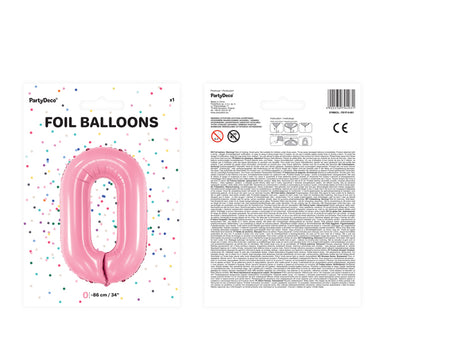 Foil Balloon Number ''0'' - Pink 86cm